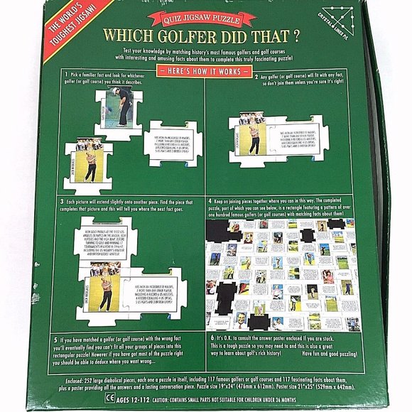Which Golfer Did That? Quiz Jigsaw Puzzle Poster With Answers Included 252 Piece - Picture 5 of 10